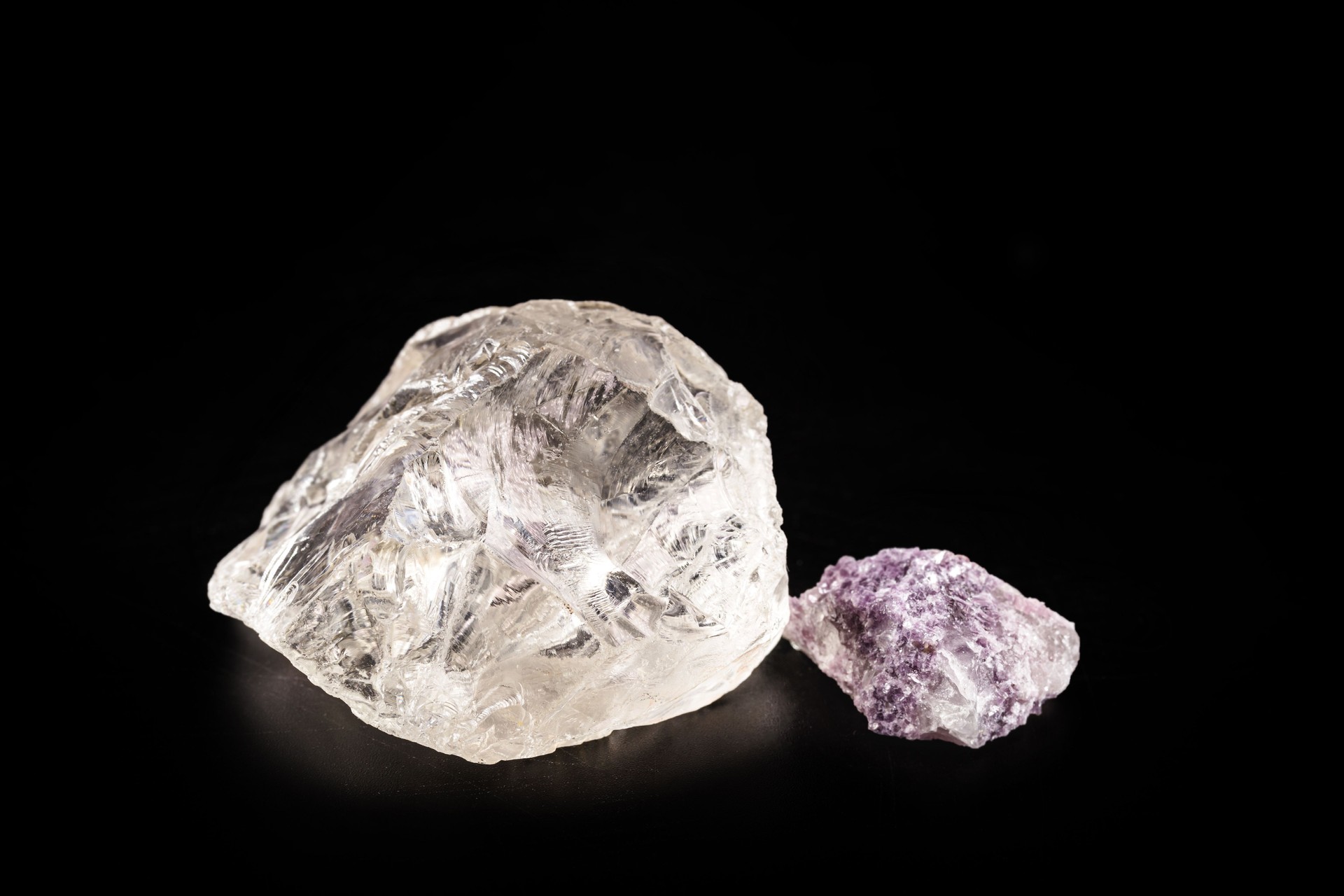 petalite and lepidolite, mineral from which lithium is extracted